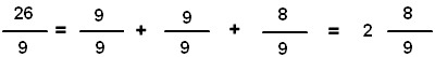 Fraction Form to Mixed Form Number Sentence Mixed Numbers Example