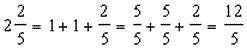 Mixed Form to Fraction Form Number Sentence to fraction using units image